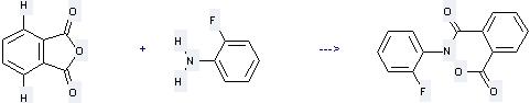 The Benzoic acid, 2-[[(2-fluorophenyl)amino]carbonyl]- can be obtained by Phthalic acid anhydride and 2-Fluoro-aniline.
